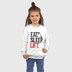 Свитшот хлопковый детский Eat, sleep, lift, цвет: белый — фото 2