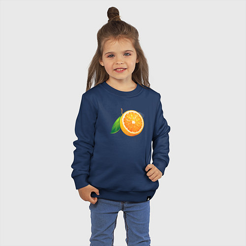 Детский свитшот Апельсин / Тёмно-синий – фото 3