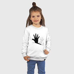 Свитшот хлопковый детский Кролик и тень, цвет: белый — фото 2