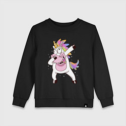 Свитшот хлопковый детский Dabbing Unicorn, цвет: черный