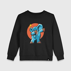 Свитшот хлопковый детский Dab Elephant, цвет: черный