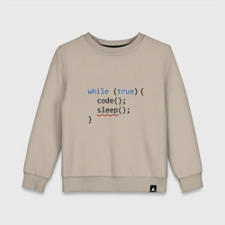 Свитшот хлопковый детский Code - sleep, цвет: миндальный