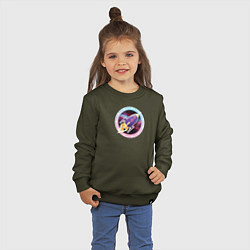 Свитшот хлопковый детский SPACE ROCKET, цвет: хаки — фото 2