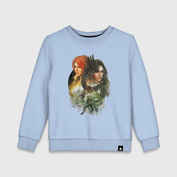 Свитшот хлопковый детский Ведьмак: Трис и Йеннифер, цвет: мягкое небо