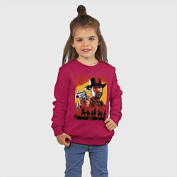 Свитшот хлопковый детский Red dead redemption 2, цвет: маджента — фото 2