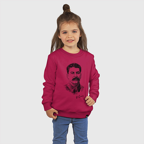 Детский свитшот Товарищ Сталин / Маджента – фото 3