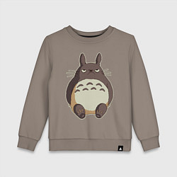 Свитшот хлопковый детский Грустный Тоторо, цвет: утренний латте