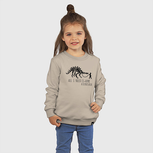 Детский свитшот All a need is dinosaur / Миндальный – фото 3