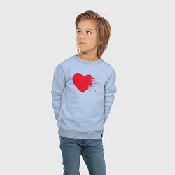 Свитшот хлопковый детский Сердце, цвет: мягкое небо — фото 2