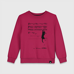 Свитшот хлопковый детский Music cat, цвет: маджента