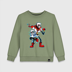 Свитшот хлопковый детский UNDERTALE, цвет: авокадо
