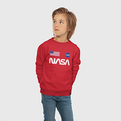 Свитшот хлопковый детский NASA, цвет: красный — фото 2