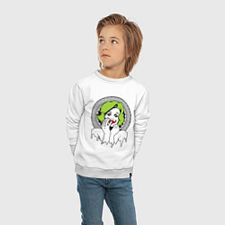 Свитшот хлопковый детский Девушка джокер, цвет: белый — фото 2