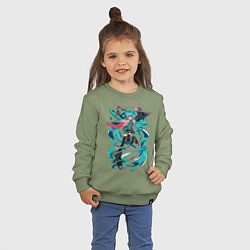 Свитшот хлопковый детский Hatsune Miku Expo, цвет: авокадо — фото 2