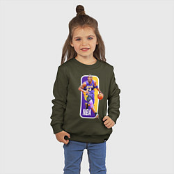 Свитшот хлопковый детский NBA Kobe Bryant, цвет: хаки — фото 2