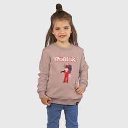 Свитшот хлопковый детский ROBLOX, цвет: пыльно-розовый — фото 2