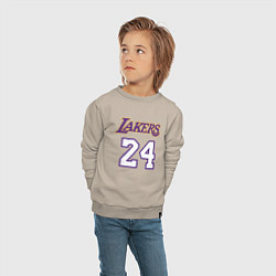 Свитшот хлопковый детский Lakers 24, цвет: миндальный — фото 2