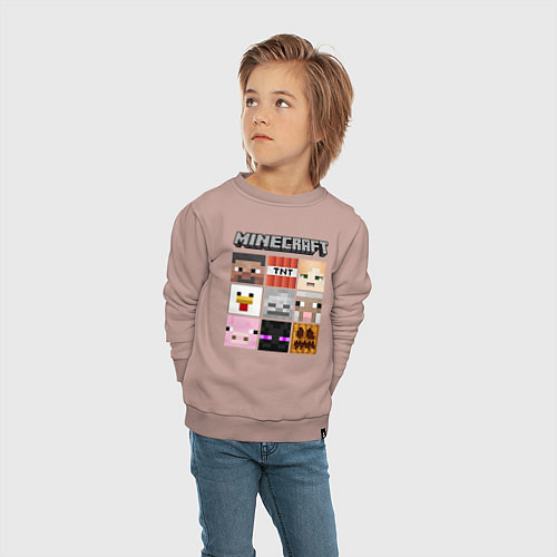 Детский свитшот MINECRAFT / Пыльно-розовый – фото 4