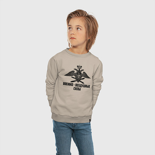 Детский свитшот Военно - воздушные силы / Миндальный – фото 4