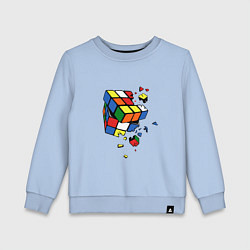 Свитшот хлопковый детский Кубик Рубика, цвет: мягкое небо