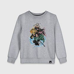 Свитшот хлопковый детский KIMETSU NO YAIBA, цвет: меланж