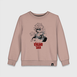 Свитшот хлопковый детский Vinland saga Thorfinn, цвет: пыльно-розовый
