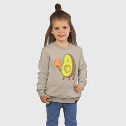 Свитшот хлопковый детский Авокадо, цвет: миндальный — фото 2
