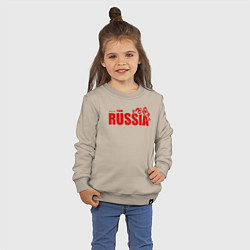 Свитшот хлопковый детский Russia, цвет: миндальный — фото 2