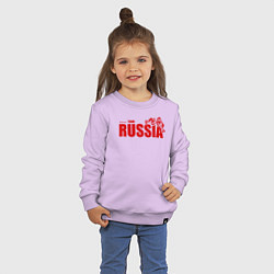 Свитшот хлопковый детский Russia, цвет: лаванда — фото 2