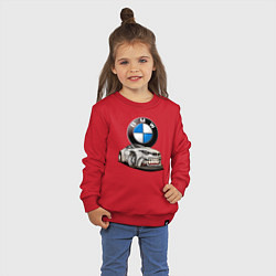 Свитшот хлопковый детский BMW оскал, цвет: красный — фото 2
