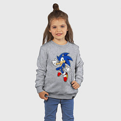Свитшот хлопковый детский Sonic, цвет: меланж — фото 2