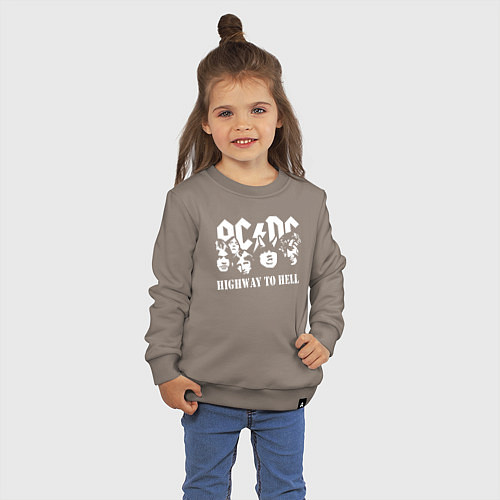 Детский свитшот ACDC Highway to Hell / Утренний латте – фото 3