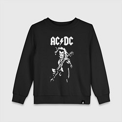 Свитшот хлопковый детский ACDC, цвет: черный