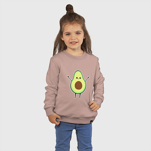 Детский свитшот Милый авокадо / Пыльно-розовый – фото 3
