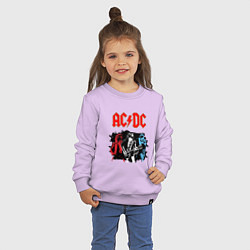 Свитшот хлопковый детский ACDC, цвет: лаванда — фото 2