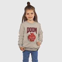 Свитшот хлопковый детский DOOM, цвет: миндальный — фото 2