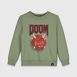 Свитшот хлопковый детский DOOM, цвет: авокадо