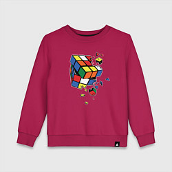 Свитшот хлопковый детский Кубик Рубика, цвет: маджента