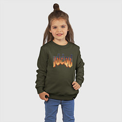 Свитшот хлопковый детский IDDQD DOOM, цвет: хаки — фото 2