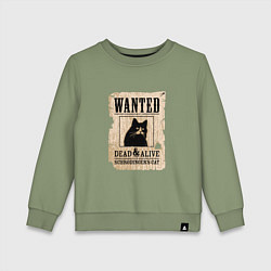 Свитшот хлопковый детский Кот, цвет: авокадо