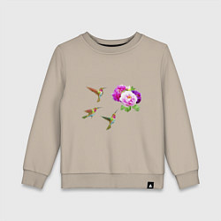 Свитшот хлопковый детский Колибри, цвет: миндальный