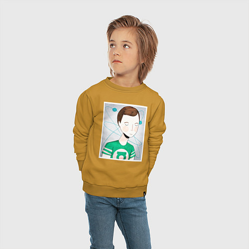 Детский свитшот Sheldon Cooper / Горчичный – фото 4