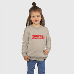 Свитшот хлопковый детский COVID-19, цвет: миндальный — фото 2