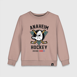 Свитшот хлопковый детский ANAHEIM DUCKS, цвет: пыльно-розовый
