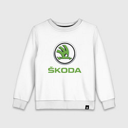 Свитшот хлопковый детский Skoda, цвет: белый