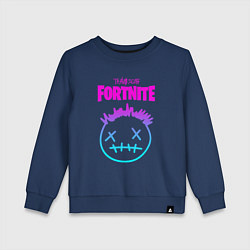 Свитшот хлопковый детский TRAVIS SCOTT X FORTNITE, цвет: тёмно-синий