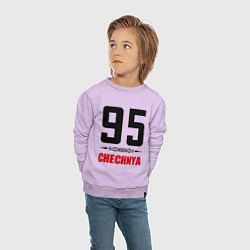 Свитшот хлопковый детский 95 Chechnya, цвет: лаванда — фото 2
