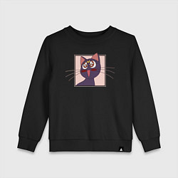 Свитшот хлопковый детский Luna, Sailor Moon, цвет: черный