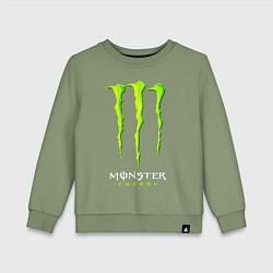 Свитшот хлопковый детский MONSTER ENERGY, цвет: авокадо