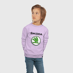 Свитшот хлопковый детский SKODA, цвет: лаванда — фото 2